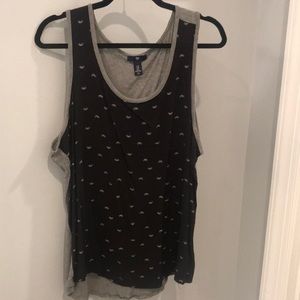 Black and grey gap tank with bicycle details